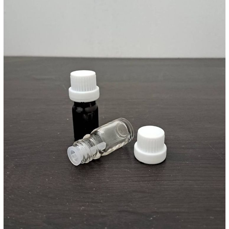 botol kaca 5ml tutup filler putih / Botol Essential oil 5ml