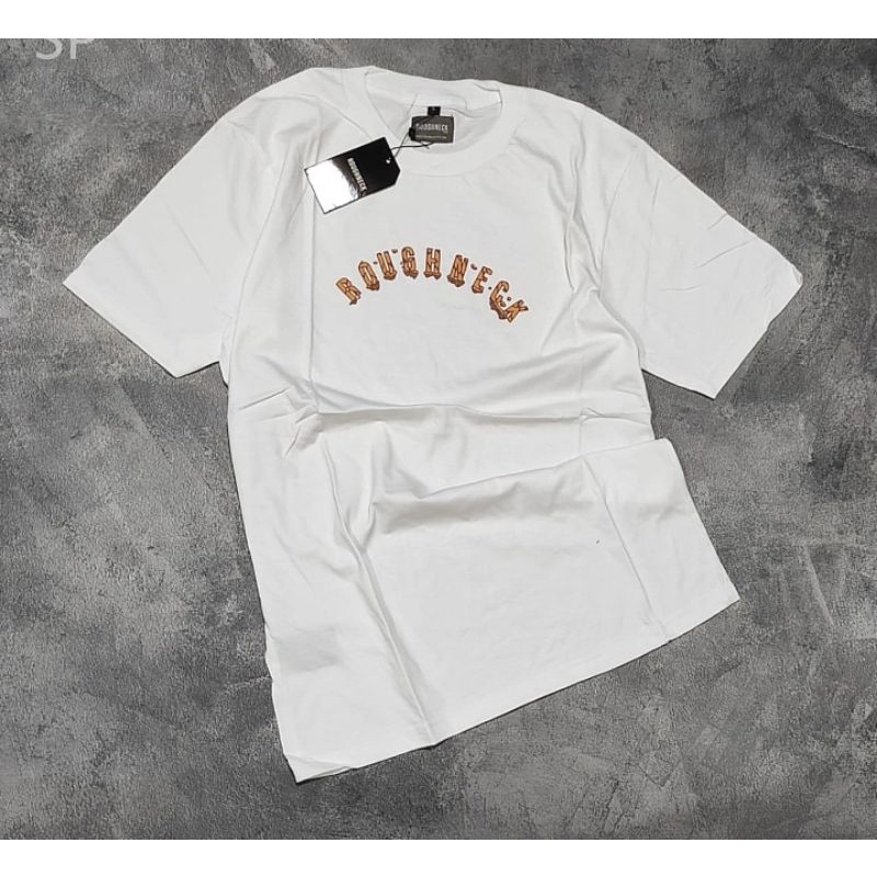 (COD )KAOS PRIA ROUGHNECK PUTIH / T-SHIRT ROUGHNECK PUTIH SIMPEL - KAOS PRIA ROUGHNECK BATTHA WHITE 