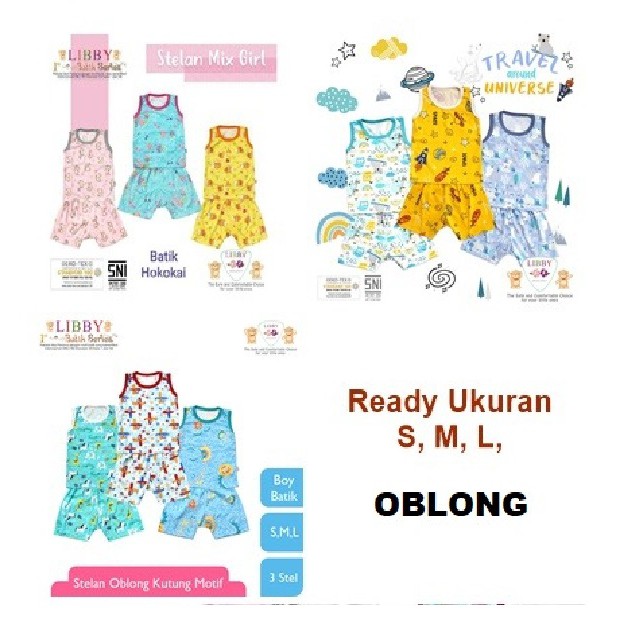 3 SETEL LIBBY SETELAN SINGLET OBLONG CELANA PENDEK ANAK FULL PRINT-BELLA SHOP