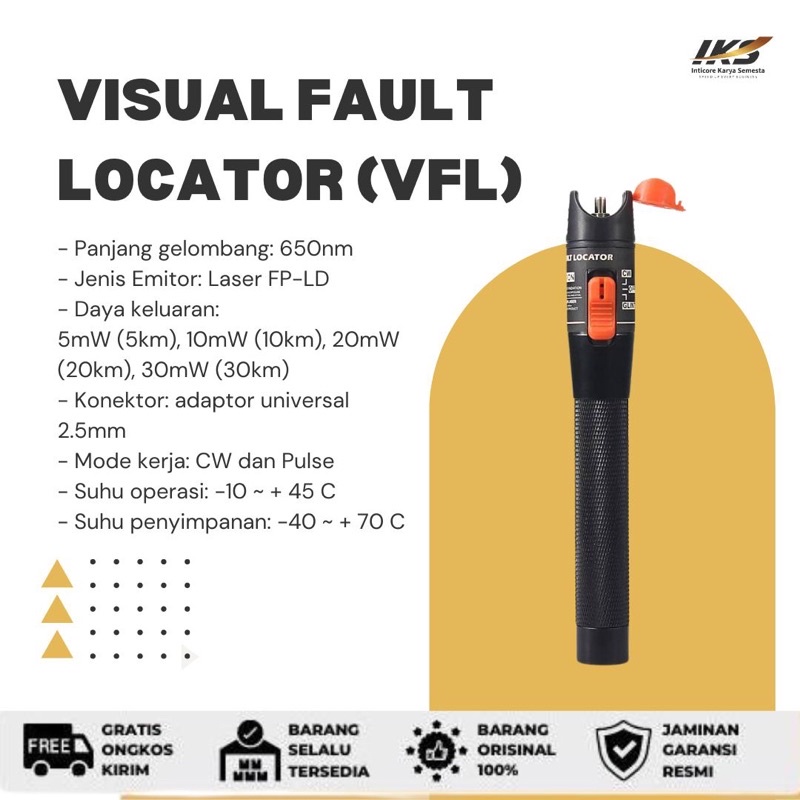 VFL 5mW 10mW 20mW 30mW Visual Fault Locator Fiber Optik Laser Senter 5-30km