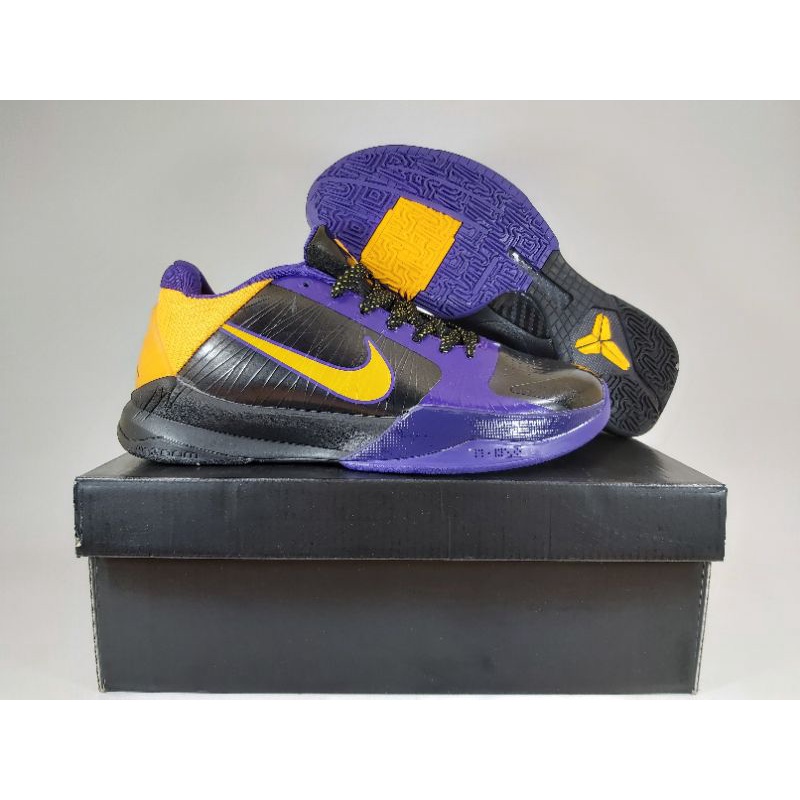 SEPATU BASKET NIKE KOBE 5 PROTRI BLACK PURPLE YELLOW