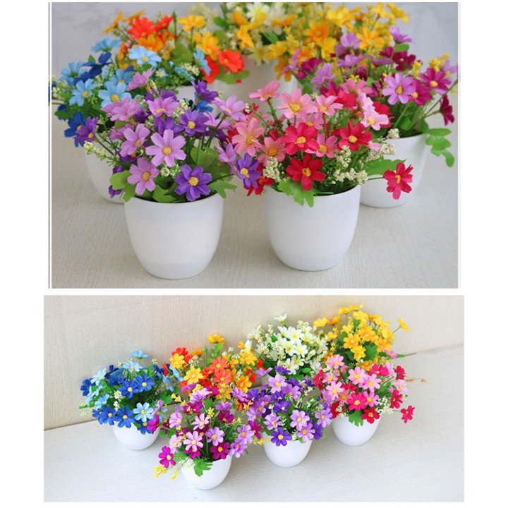 Retaily PT17 PT18 PT21 Pot Tanaman Hias Bunga Hias Plastik Ornamen Pot Bongsai Artificial Flower Decoration