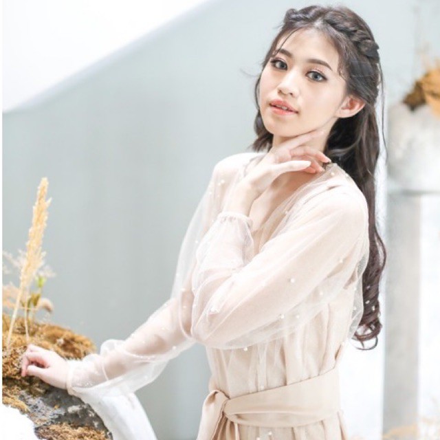 𝙏𝙪𝙩𝙪𝙡𝙡𝙚 Pearlie Robe Nude Wedding Robe Pengantin Kimono Wedding Kimono Pengantin