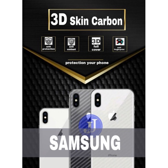 GARSKIN ANTI GORES SKIN CARBON SAMSUNG A02 A02S A10 A20 A30 A50 A10S A20S A50 A30S A50S A70 A80 A11 A12 A224G A225G A21 A21S A31 A32 A51 A52 A52 5g A52S 5G A71 A72  A91 M21 M30S M62 J7 PRIME S8 S8+ S9 S9+ S10 S10+ S21 S21 ULTRA S20 ULTRA A04S A14 A34 A54