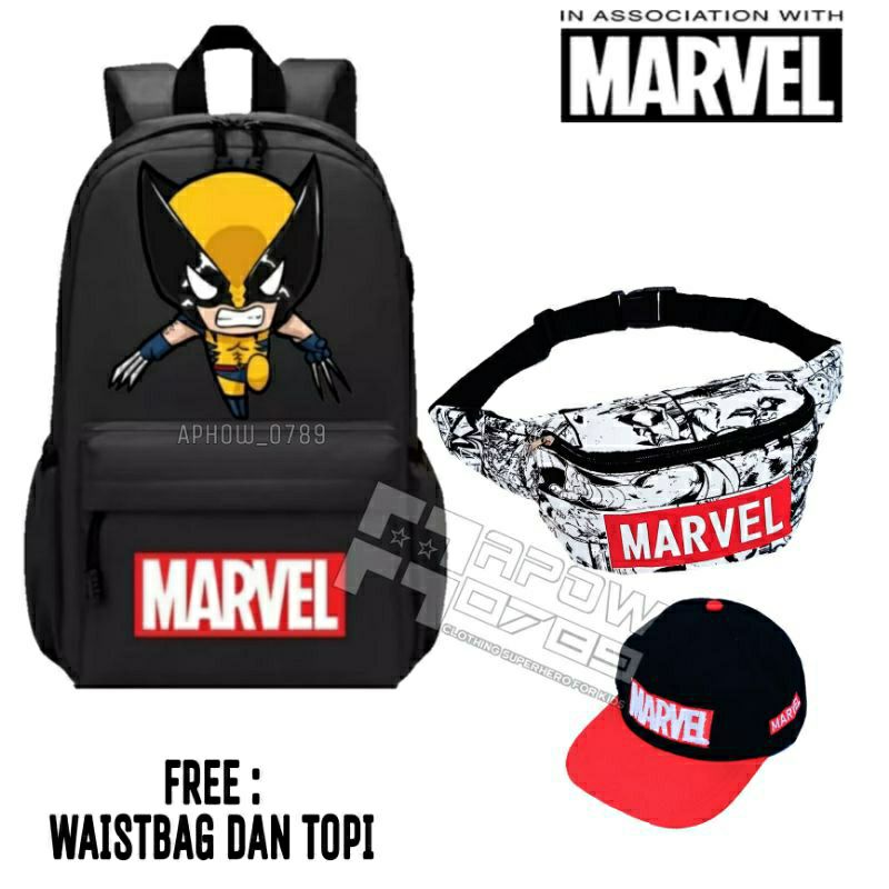 Ransel Wolverin paket hemat 3 in 1