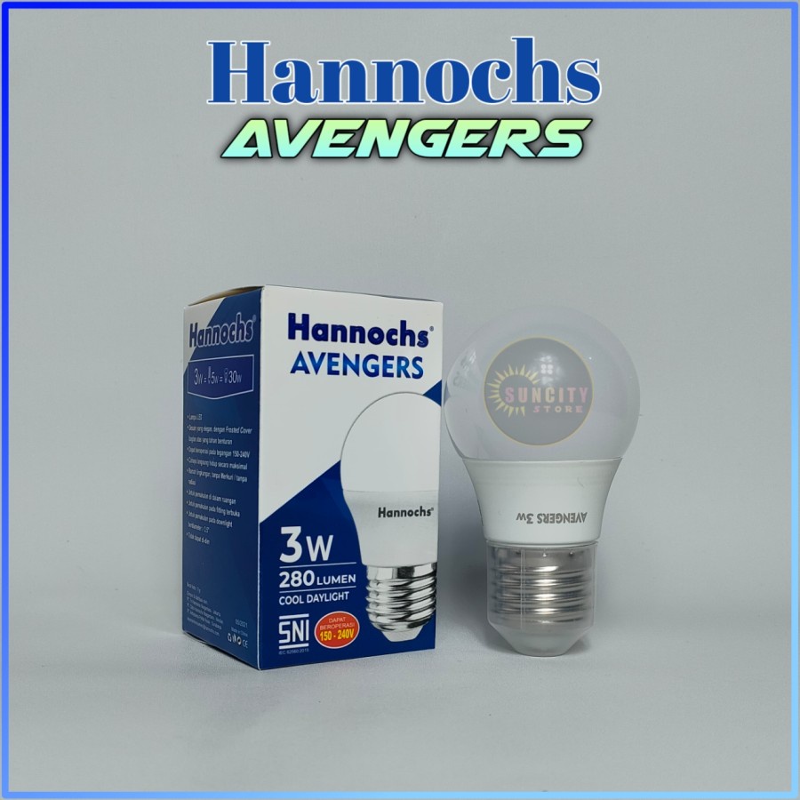 Hannochs Lampu LED Avengers 3 Watt - Cahaya Putih