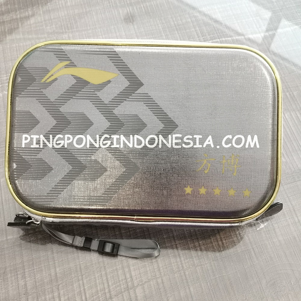 Lining Double Bat Cover Fang Bo - Grey - Case Pingpong Tenis Meja Hard Bag Bet Tas