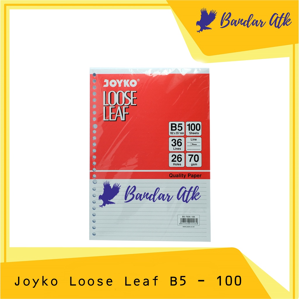 

JOYKO Loose Leaf Besar B5 100 Lembar Refill Loose Leaf [1 PACK]