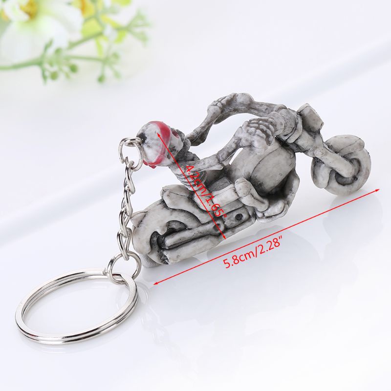 SIY  Creative Skull Skeleton Motorcycle Pendant Key Chain Keyring Keyfob Strange Gift