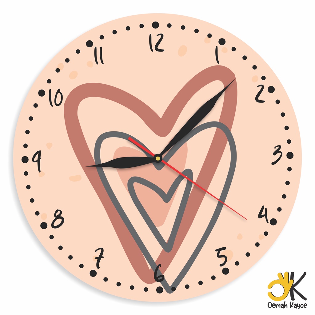 JAM DINDING UNIK AESTHETIC SHABBY CHIC WALL CLOCK RUMAH KAYU BOHO ESTETIK RETRO-LOVE PINK