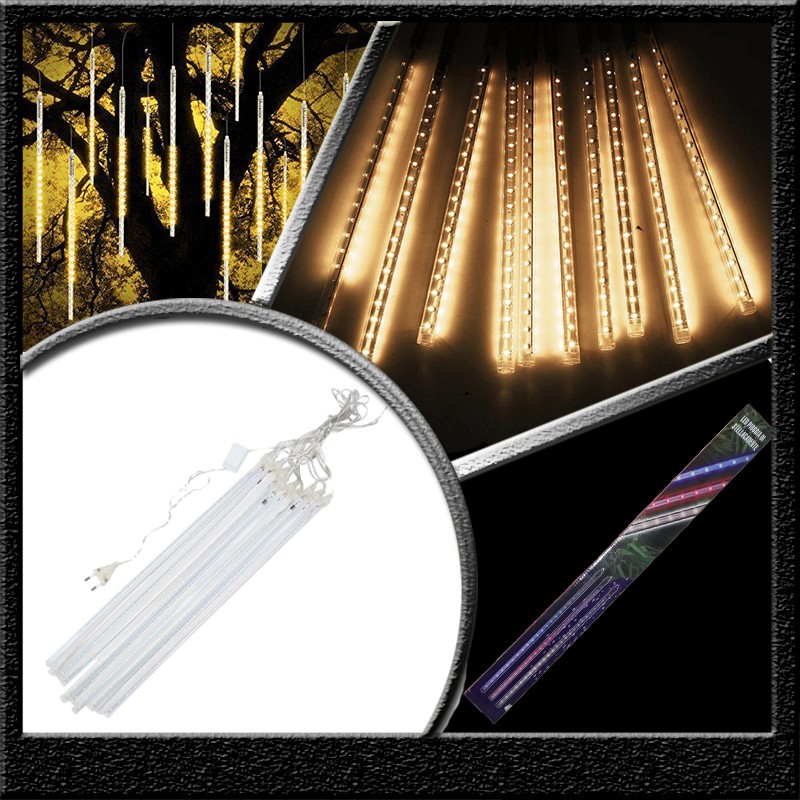 lampu led meteor tube hujan warm white 50cm 10 batang