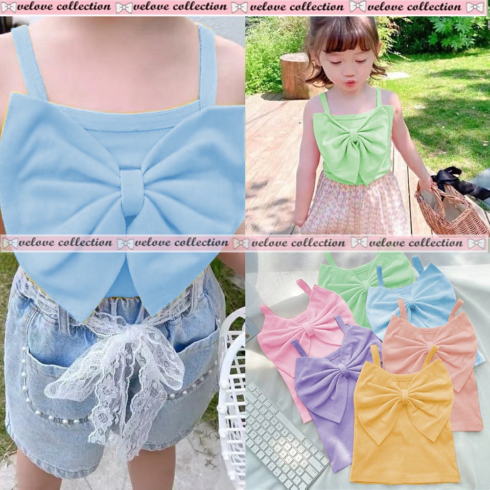 Tanktop bow kid Blouse Blaire kid taktop anak murah Sabrina Anak Korean Srtyle / Atasan Anak Perempuan