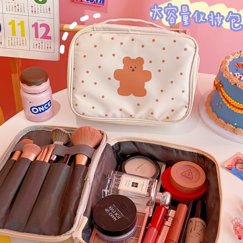 TRAVEL POUCH MAKEUP KOREAN MAKEUP POUCH BAG / TAS KOSMETIK KAIN/ POUCH KARAKTER LUCU SERBAGUNA/ TAS SKINCARE TRAVELial