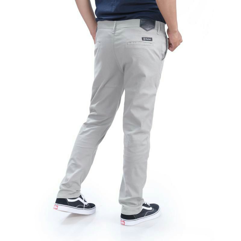 CELANA CHINO PANJANG PRIA Slimfit KERJAHARIAN Santai Casual Formal Hitam Abu Cream Mocca Size 27-38