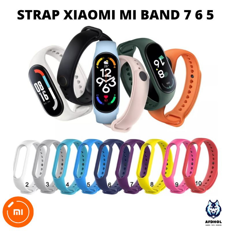 STRAP TALI XIAOMI MI BAND 7 6 5 GELANG SMARTBAND SILICONE SILIKON RUBBER KARET TALI JAM MI BAND 7 6 5 ANTI GORES XIAOMI MI BAND 7 6 5 PELINDUNG SCREEN GUARD LAYAR BODY SMARTWATCH MI BAND 7 6 5 TPU CASE STRAP GELANG TALI XIAOMI MI BAND 7 6 5