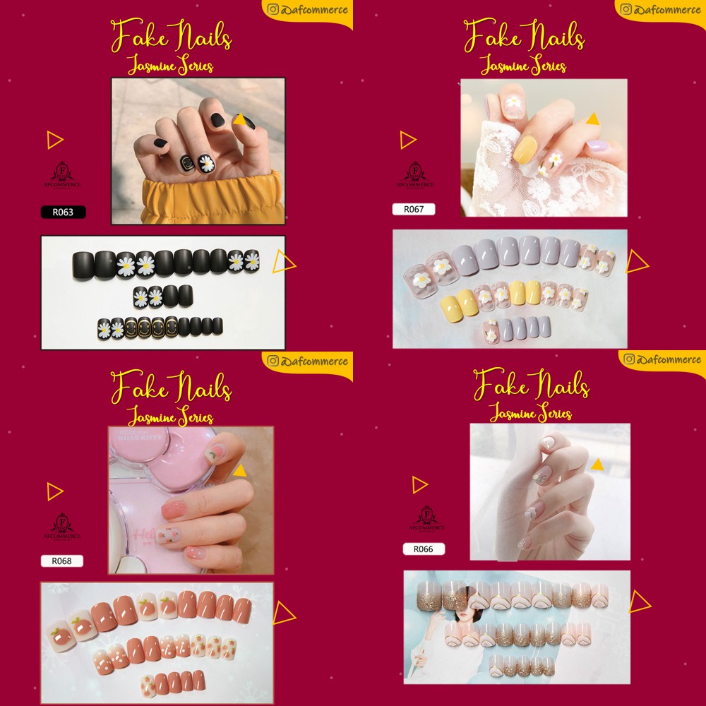 KUKU PALSU KARAKTER PRINTED NAILS JASMINE SERIES R0061 SAMPAI R0080