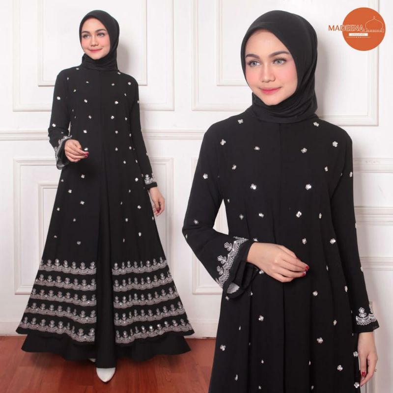 GAMIS PESTA // GAMIS ELEGAN HITAM // ABAYA HITAM BORDIR //