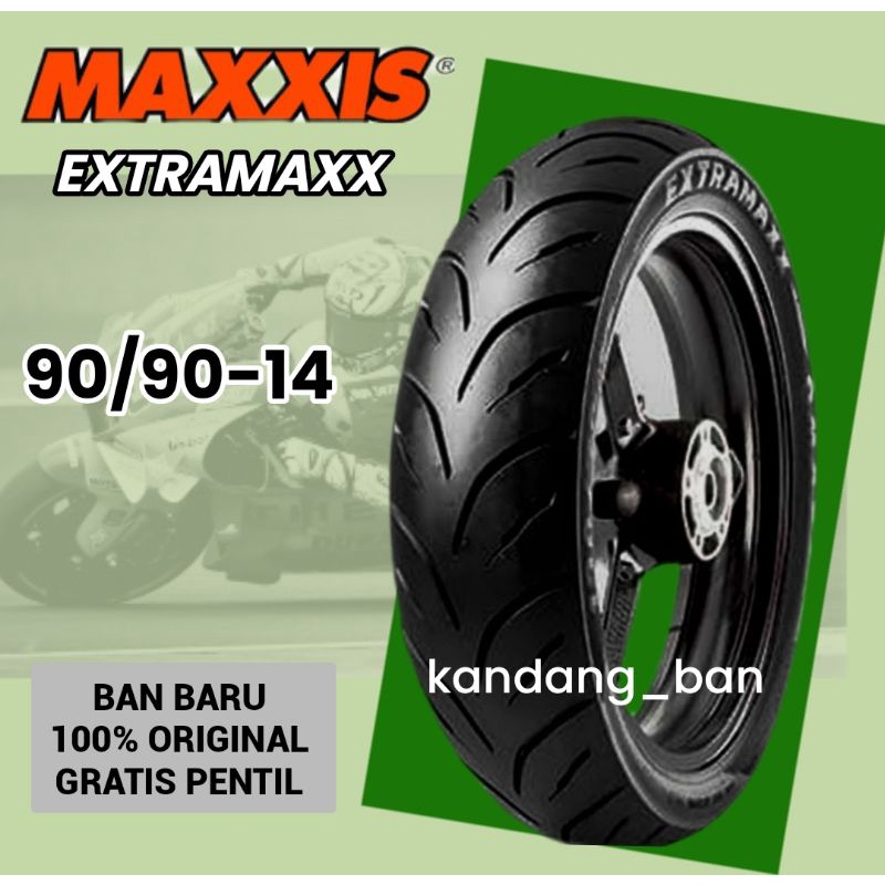 BAN TUBLES MATIC MAXXIS EXTRAMAXX 90/90 RING 14 GRATIS PENTIL,BAN BARU 100% ORIGINAL