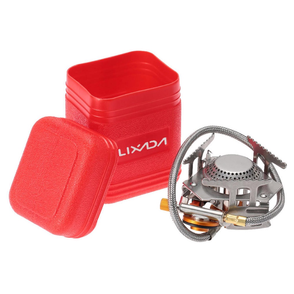 Kompor Gas Lipat Portabel Camping Stove Set Terbaik / Kompor Gas Portable Camping Mini 1 Tungku / Kompor Outdoor Camping ultralight Windroof Anti Angin / Kompor Mini Plus Adaptor Adapter Tabung Selang Gas / Kompor Gunung Kemah Alat Masak Camping Murah Ori