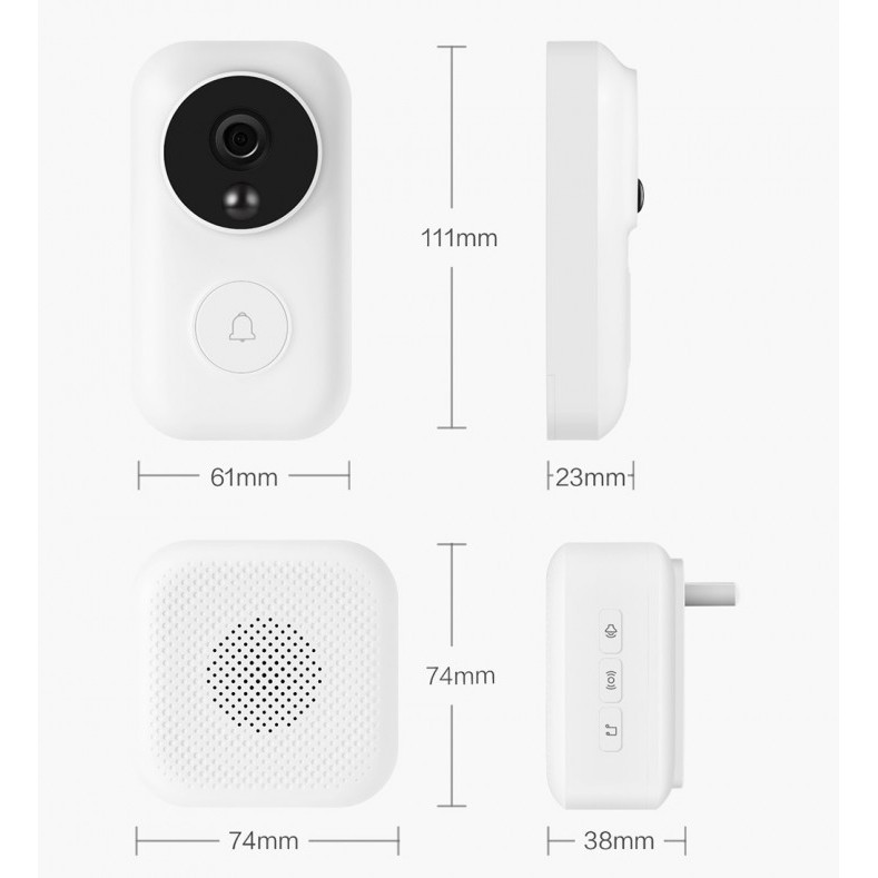 XIAOMI AI Face Identification 720P IR Night Vision Video Doorbell Set