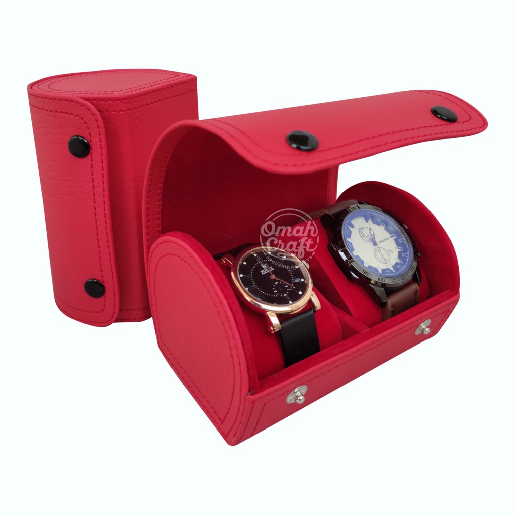 Traveller Watch Case organizer Couple / PROMO Tempat Jam Tangan isi 2