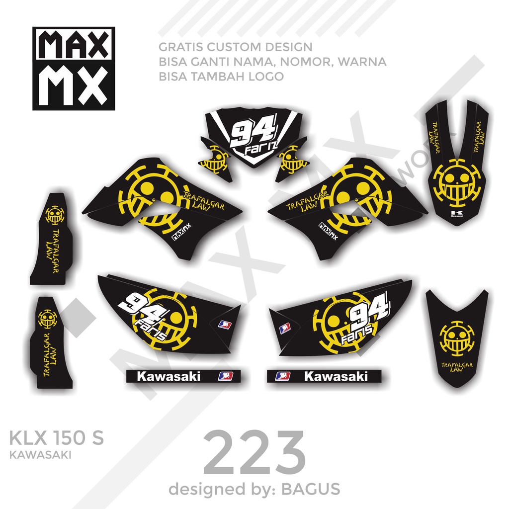 DECAL STIKER MOTOR KLX 150 S MOTIF TRAFAGARLAW