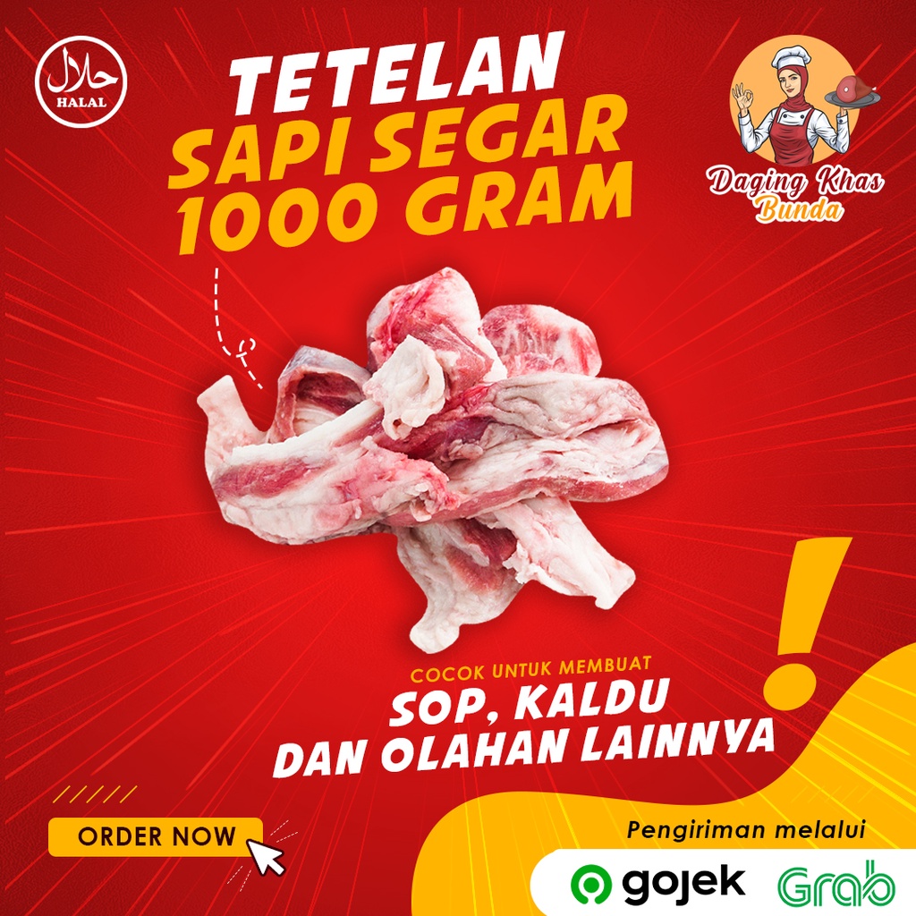 

(PREMIUM) TETELAN SAPI LOKAL SEGAR FRESH 1KG 1 KG 1000 GRAM