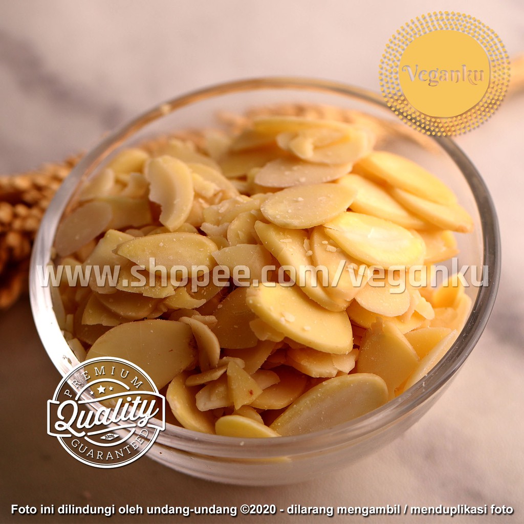 

Veganku - Almond Kacang Iris 100gr SLICE Mentah Tipis Topping Kue Cake