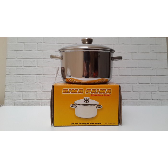 panci PANCI BIMA PRIMA SAUCEPOT 20 CM STAINLESS STEEL KUALITAS PRIMA panci set panci kukus panci pre