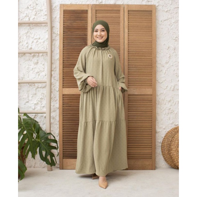 SABRINA DRESS AVOCADO BY WEARING KLAMBY SIZE M-L