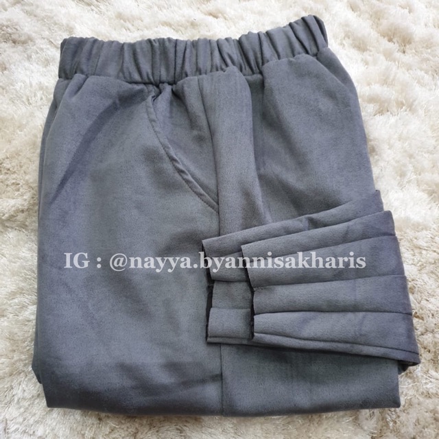 SUEDE PANTS / CELANA SUEDE (BAHAN SUEDE IMPORT) GREY
