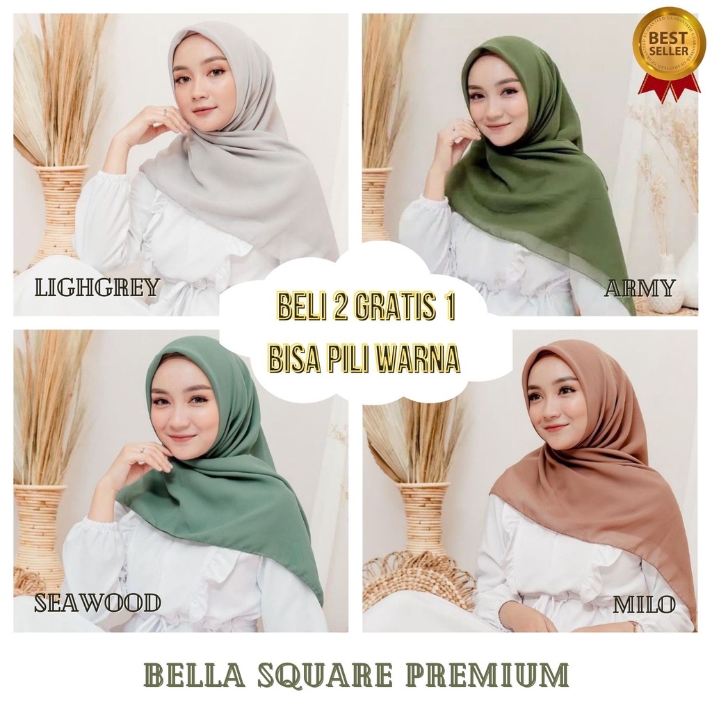 ☄️TOP SALE PROMO ramadhan BELI 2 GRATIS 1 Hijab Bella Square MILO  | HIJAB BESTSELLER ( COD) | hijab