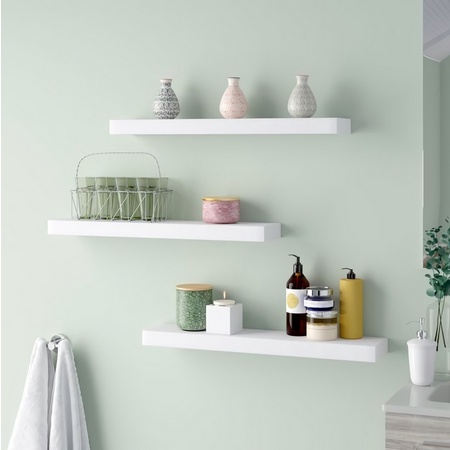 ONLYONE12 Rak Ambalan Dinding Gantung Serbaguna Tanpa Bor / Rak Ambalan Dinding Melayang / Floating Shelf Rak Dinding Ambalan 40x15x4cm