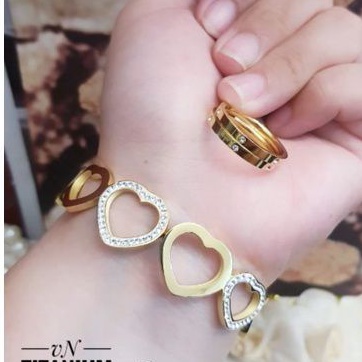 Titanium set perhiasan love gold LL17052206