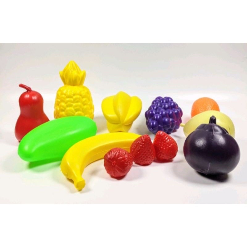 mainan buah buahan jala kantong plastik jeruk pisang apel nanas anggur belimbing fruit grape apple