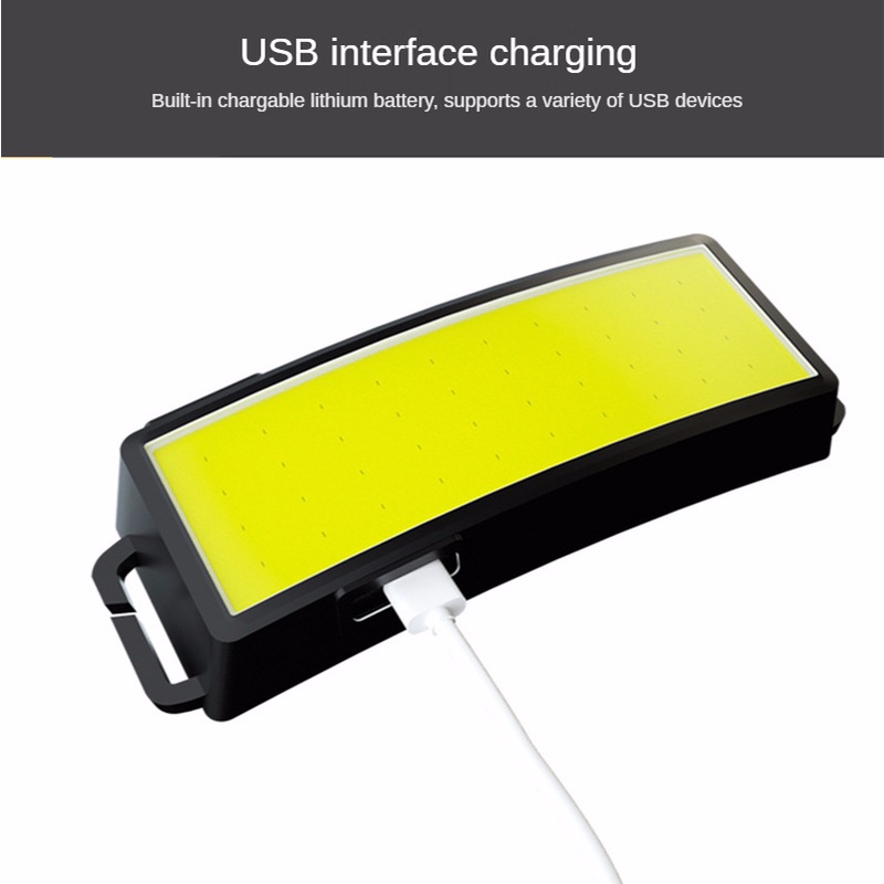 Lampu Senter Kepala Led Cob Anti Air Usb Rechargeable Untuk Lari / Bersepeda / Memancing / Camping / Hiking