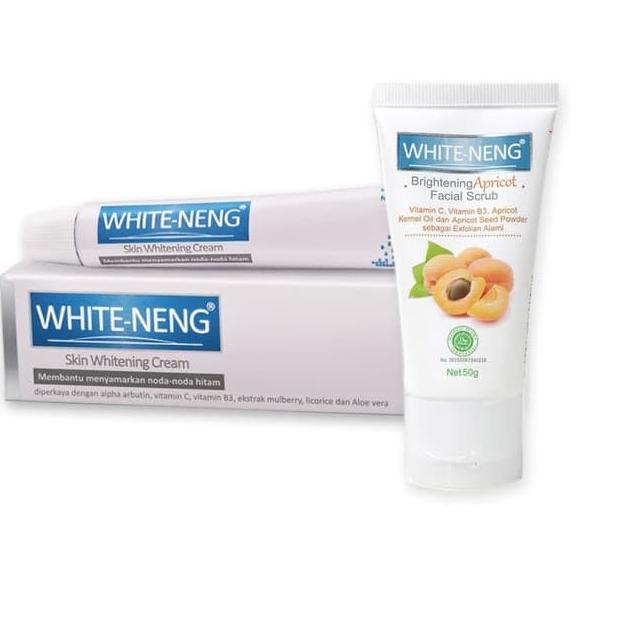 Paket Whiteneng Cream + Whiteneng Brightening Facial Scrub Apricot 옷