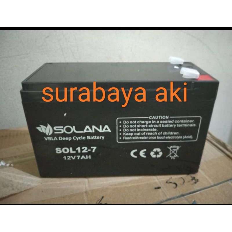 BATERRY UPS aki mobil mainan AKI SPRAYER ALAT SEMPROT PERTANIAN 12v 7ah solana ORIGINAL BERGARANSI AKI SURABAYA AKI