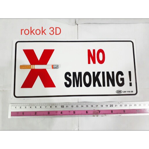 Papan 3D unik DILARANG MEROKOK tanda signboard plat bagus murah rambu lambang logo pelat NO SMOKING