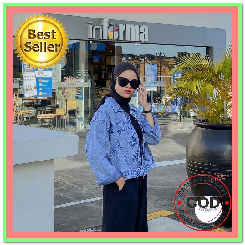 Jaket Wanita Jeans Oversize Import Jins Jacket Lepis Cewek Jumbo Crop Jaket Jeans Jaket Denim Cewek 