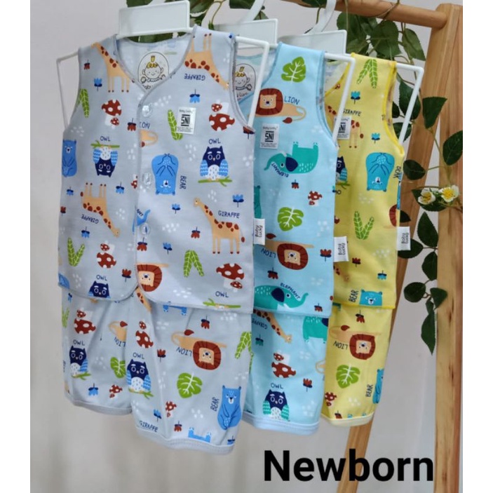 setelan bayi NB 3 pc stelan newborn kutung buntung Baby Lucky