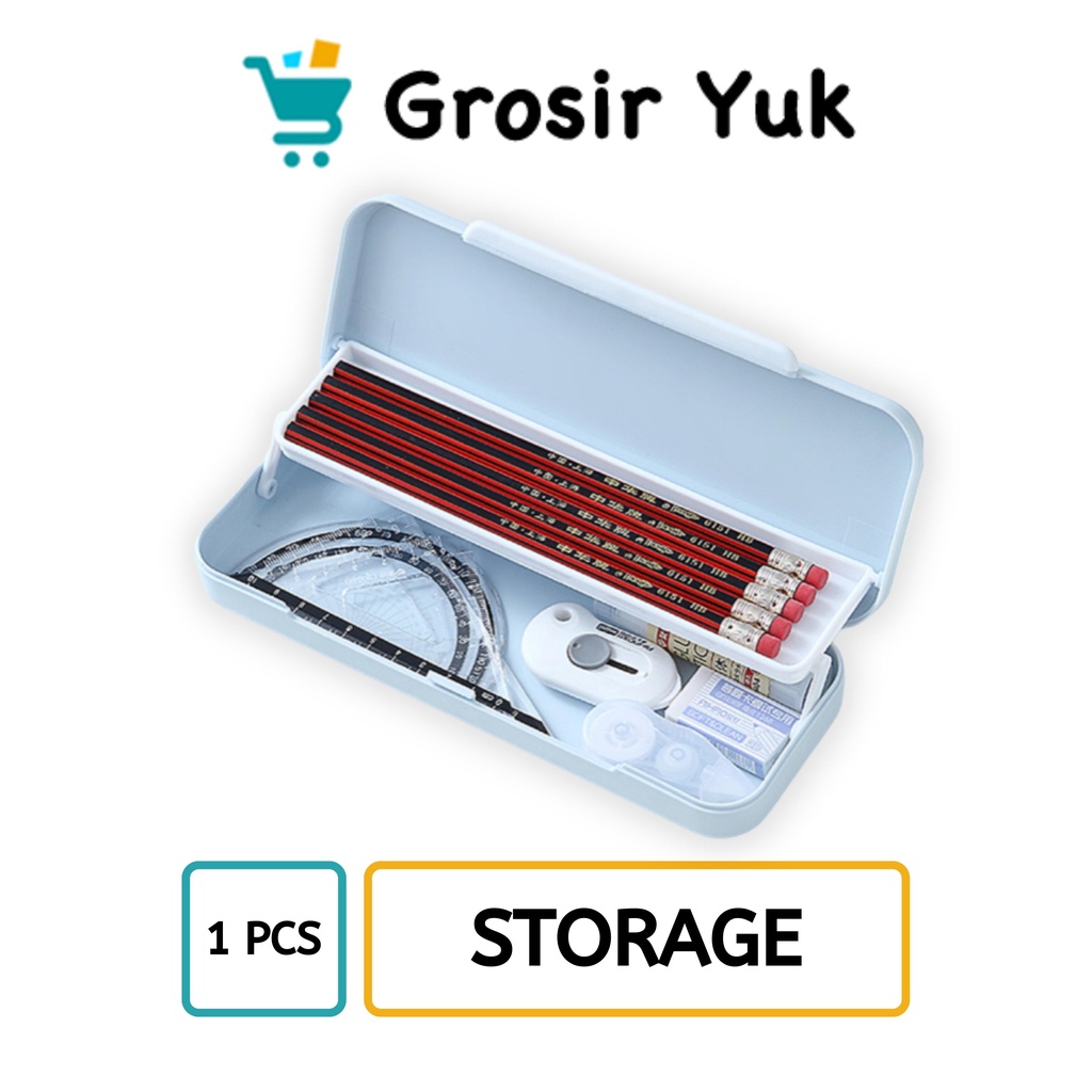 

Kotak Tempat Pensil ATK Anak Pencil Case 2 Tingkat Bahan PP