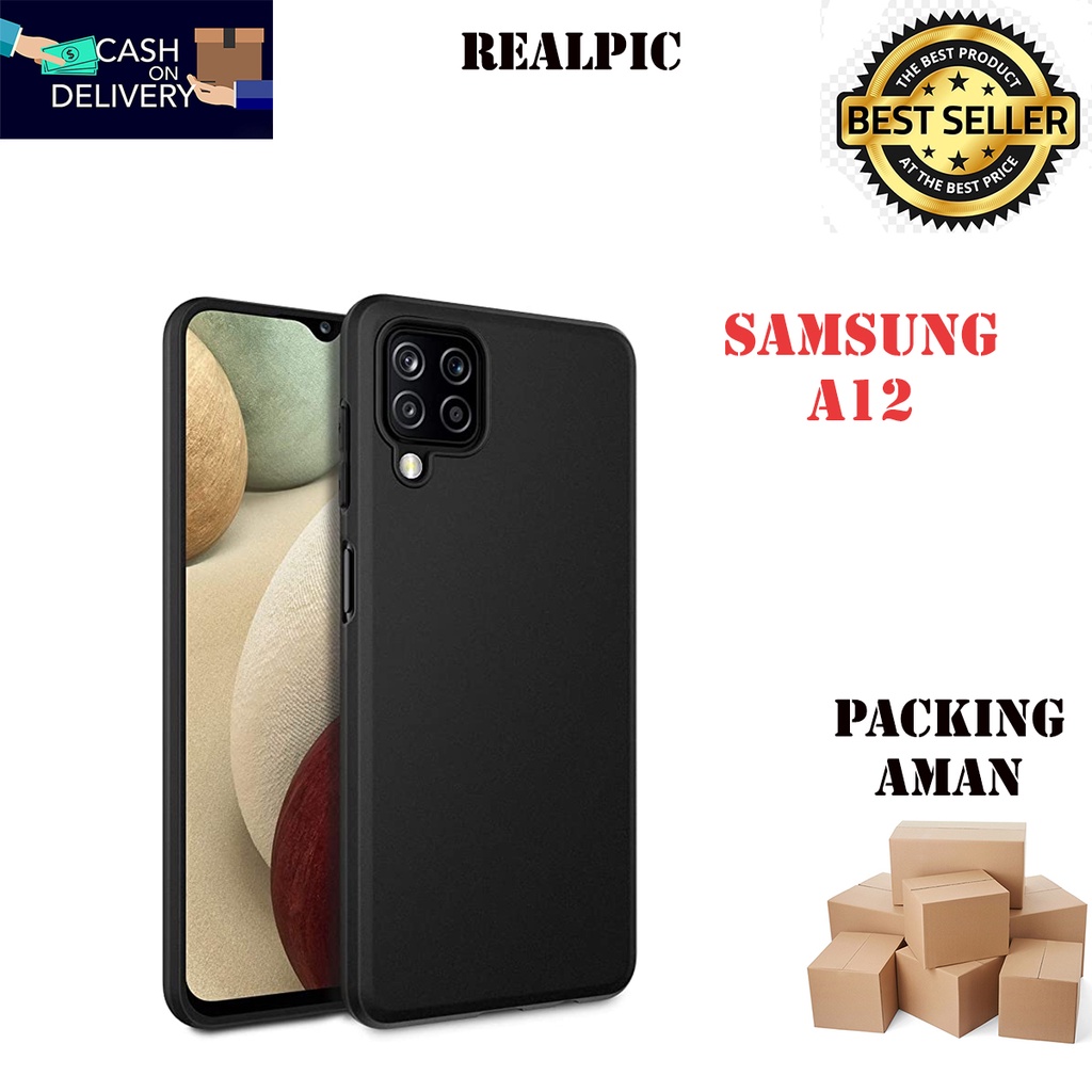 Casing Samsung Galaxy A12 SoftCase Black Matte