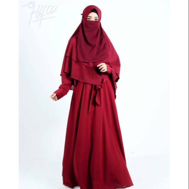 Gamis/Dress Nabila Set bahan Diamond Georgette