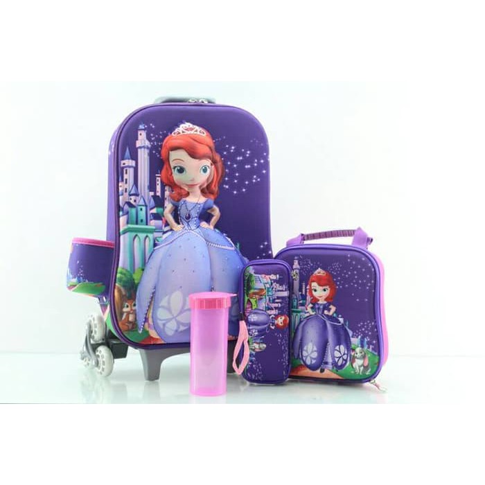 "Tas Trolley Anak Sofia 3D 4in1 Set"