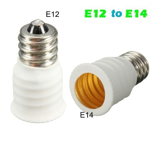 Konverter Fitting Bolham E12 To E14 Converter Base Lampu LED Candle Pijar E-12 To E-14