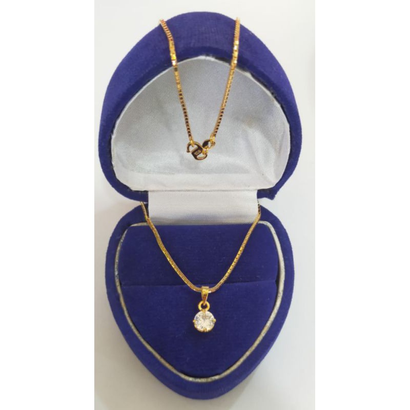 Kalung anak Itali + Liontin Desi, Perak 925, Sepuh Emas kuning