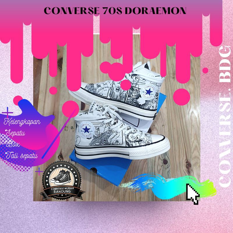 [ TERMURAH ] SEPATU SNEAKERS PRIA CONVERSE DORAEMON PREMIUM QUALITY SIZE 36-44