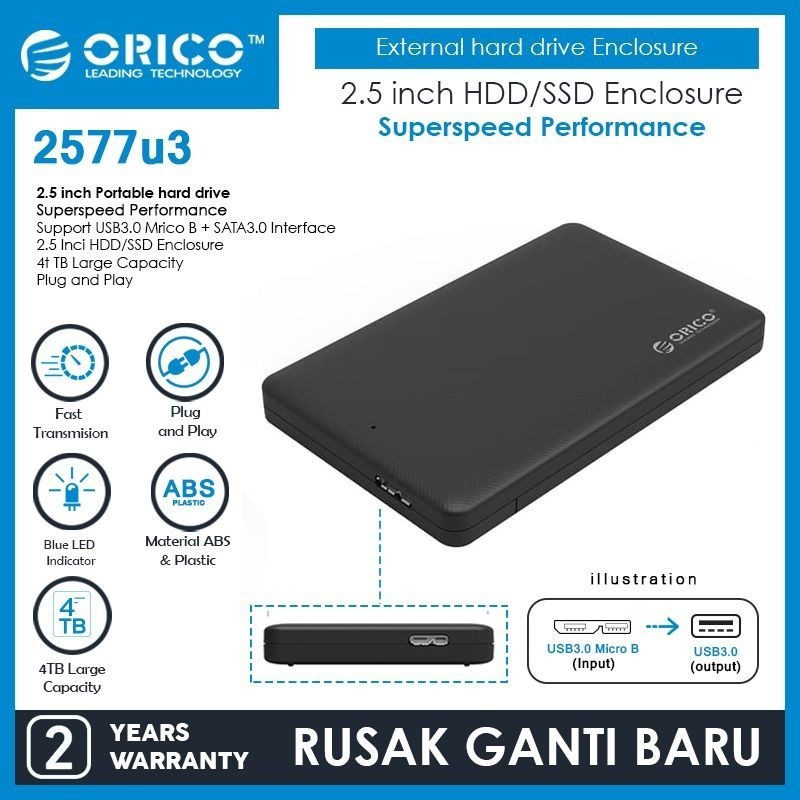 ORICO 2577U3 SSD HDD Enclosure 2.5&quot; Inch SATA USB 3.0 External Case