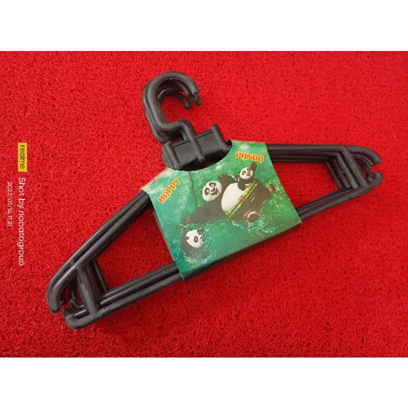 Hanger Plastik Panda Hitam / Hanger baju Murah 6 pcs / hanger murah / hanger kuat / hanger plastik